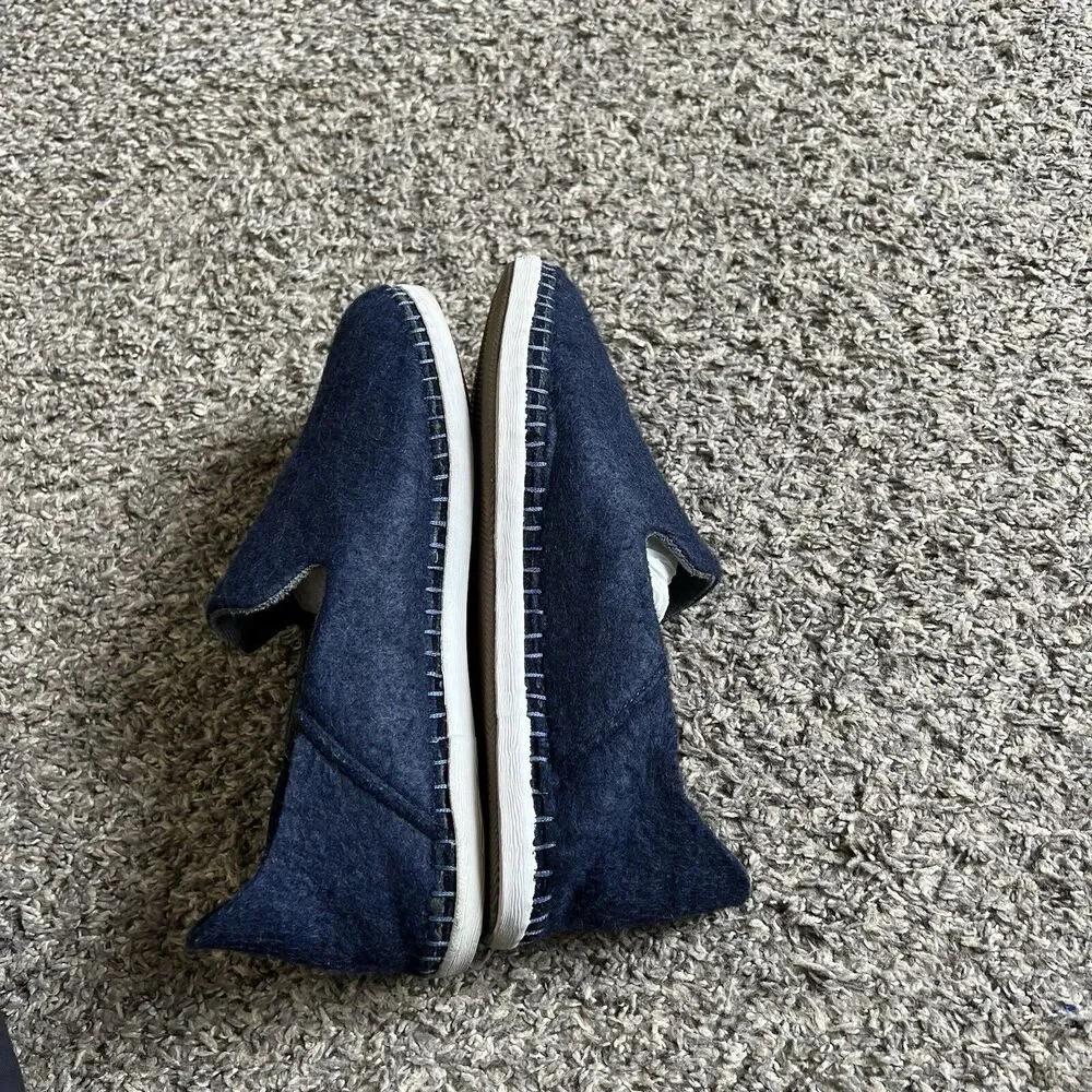 SeaVees Huckberry Stag Slipper Slip On Felted Wool Deck Shoes Blue Mens Size 8